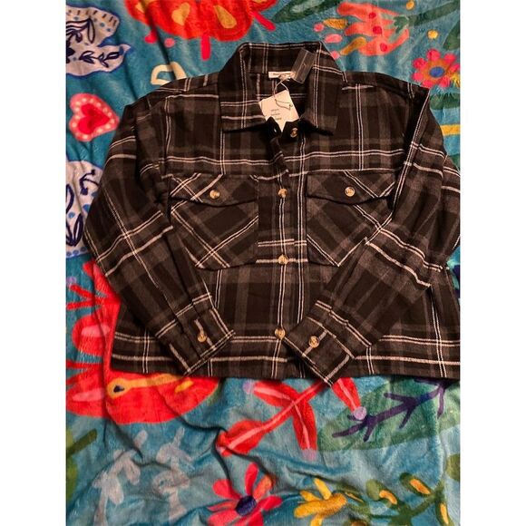 Beach lunch lounge Jackets & Blazers - Beachlunchlounge Black Plaid Blazer